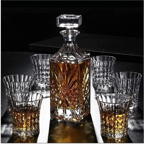 Knoxc Liquor Decanters Whiskey Decanter Wine Decanter Whiskey Decanter Set With 6