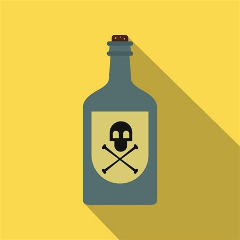 Premium Vector | Poison bottle flat icon on a yellow background