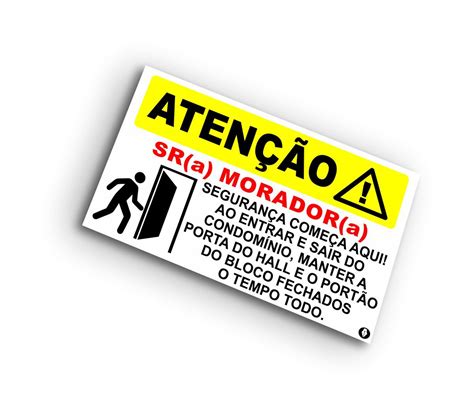 Placa Atenção Mantenha a porta Fechada