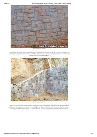 Muro De Pedras Est Ncia Constru Es Pdf