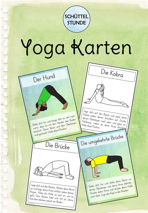 Yoga Karten Bunt Schwarzwei Unterrichtsmaterial In Den F Chern