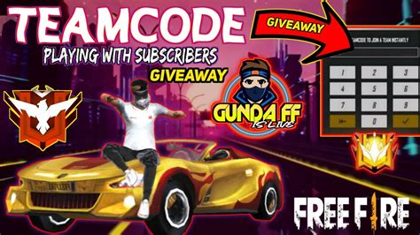 FF Live Free Fire Live Playing With Subscriber Live Team Code