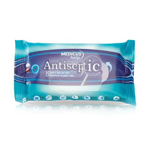 Влажни марамчиња Antiseptic 15/1 :: Медикус Хелп Скопје