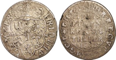 Brandenburg Preußen 1 12 Taler 1692 WH Friedrich III Kurfürst von