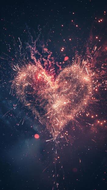 Premium Photo Heartshaped Firework Lighting Up The Night Sky