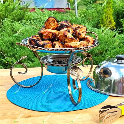 Подставка для подогрева мяса шашлыка Садж с колпаком 36см: продажа ...