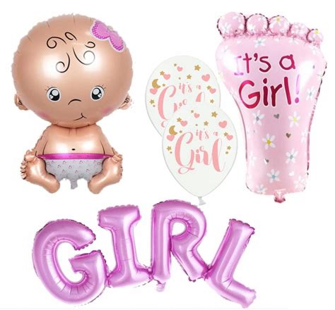 ZESTAW BALON BABY SHOWER GIRL NARODZINY Różowy 10034653100 Allegro pl