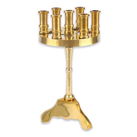 Traditional Brass Seven Candle Holder Cm Inch Blessedmart