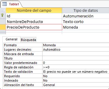 TIPOS DE DATOS EN ACCESS Mind Map