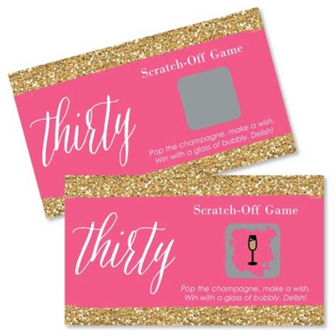 Big Dot Of Happiness Chic Th Birthday Pink Black Gold Party Game