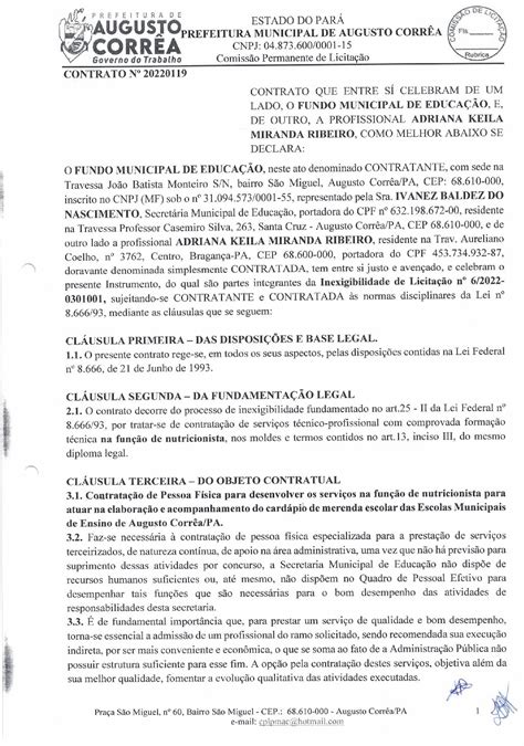 Contrato 20220119 Ass Prefeitura Municipal De Augusto Corrêa Gestão