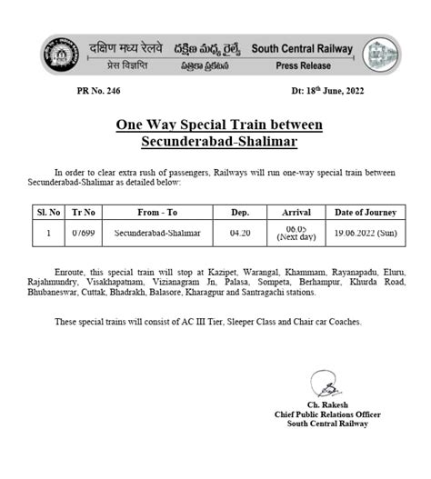 South Central Railway On Twitter Passengers Kind Attention One Way