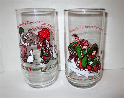 Vintage Coca Cola Holly Hobbie Glasses Christmas Limited Etsy