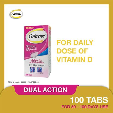 Caltrate 600 D 600mg Calcium Supplement 100 Tablets Guardian Singapore