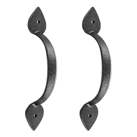 Black Wrought Iron Pull For Drawer Or Door Heart 6785in H Set Of 2