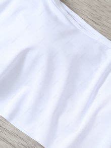 Ruffles Off Shoulder Bikini Swimwear In WHITE ZAFUL