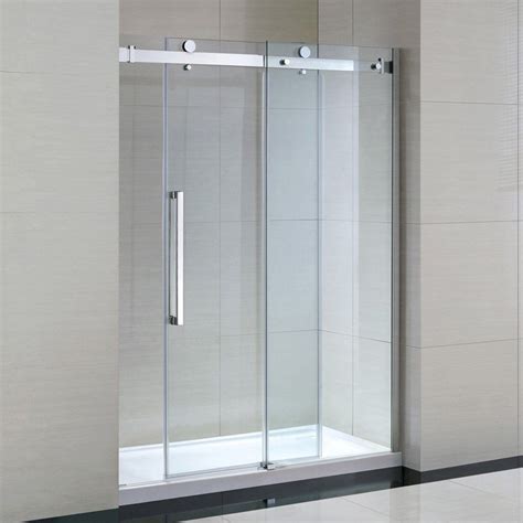 2019 60 Inches Polish Bypass Stainless Steel Frameless Sliding Glass