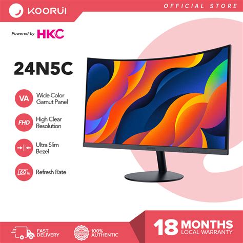 Koorui 24n5c Powered By Hkc 24 Curved Computer Monitor Full Hd