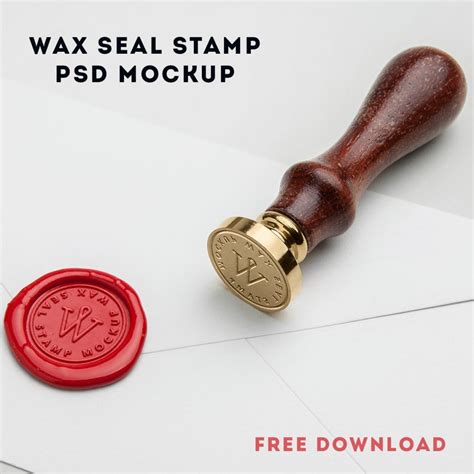 Wax Seal Stamp Psd Mockup Wax Seal Stamp Wax Seals Seal Design