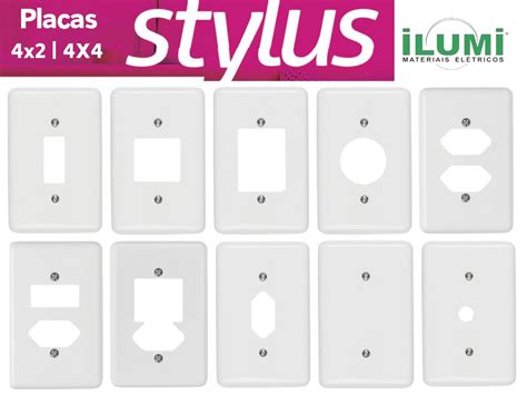 Espelho Tomadas E Interruptores - Placa Espelho Para Interruptores e Tomadas 4x2 e 4x4 Stylus - Ilumi
