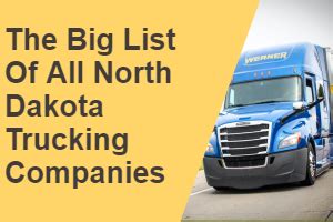 The Big List Of All North Dakota Trucking Companies - Americas Driving ...