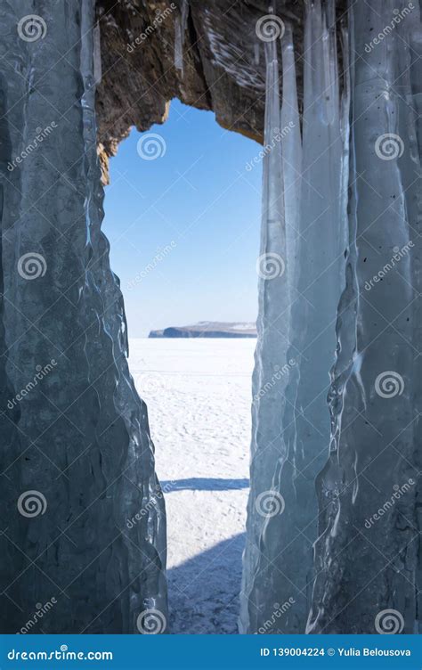 Ice cave on Lake Baikal stock photo. Image of turquoise - 139004224