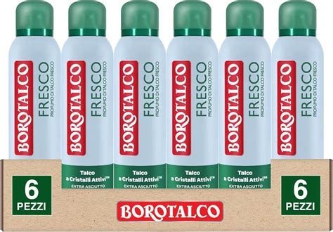 6x Borotalco Deodorante Deo Spray 48h Fresco Profumo Di Talco Fresco