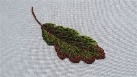 How To Embroider An Oak Leaf Autumn Embroidery YouTube