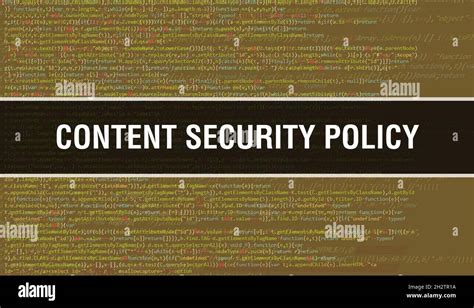 Content Security Policy With Binary Code Digital Technology Background