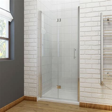 Bifold Shower Door Enclosure And Stone Tray Frameless 6mm Glass Screen