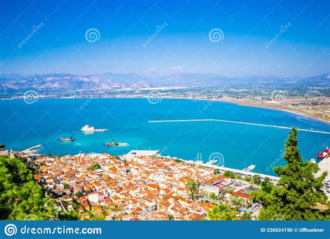 Nafplio Aerial Panoramic View From Palamidi Fortress Nafplio Is A