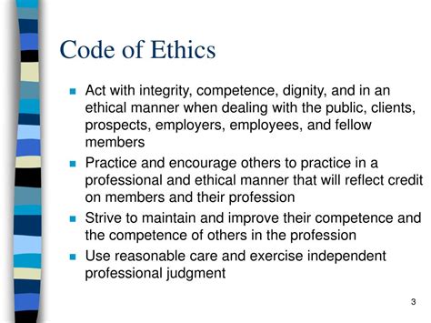 Ppt Code Of Ethics And Standards Of Professional Conduct Powerpoint