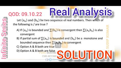 Real Analysis Csir Net Mathematics Solution Qod 091022 By Pure