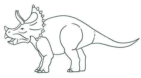 Desenho De Ilustra O Da Linha Contorno Um Dinossauro Triceratops Em