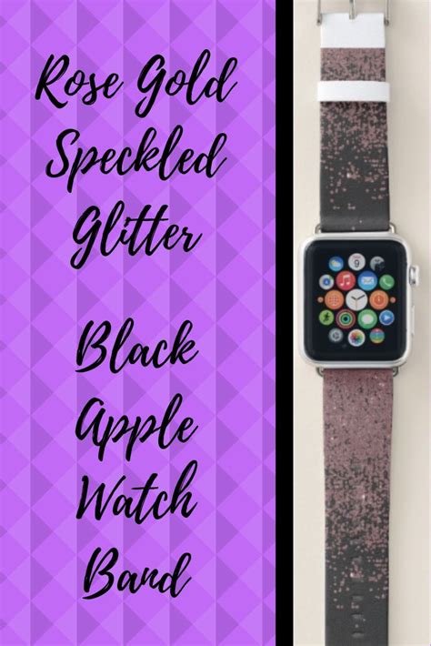 Chic Rose Gold Speckled Glitter Ombre Black Apple Watch Band | Zazzle ...