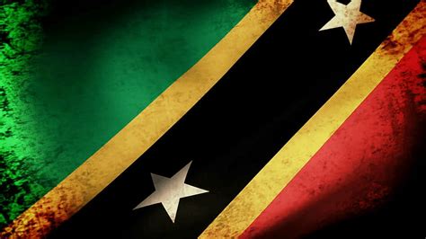 St Kitts Nevis Flag Waving Grunge Look Motion Backgrounds Saint