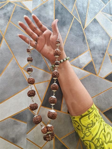 Gemz Mine Natural 1 Se 14 Mukhi Rudraksha Mala Real Sarva Siddha Mala