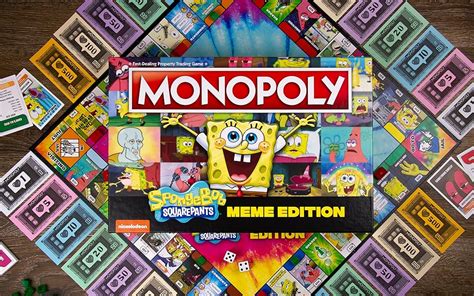 Monopoly Spongebob Squarepants Meme Edition For 6 Players Board Games