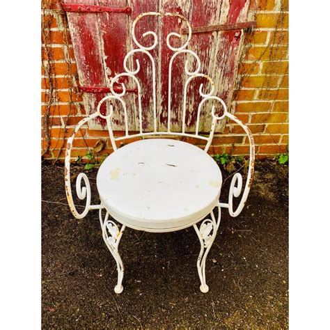 Early 20th Century Vintage Wrought Iron Garden Chair Chairish