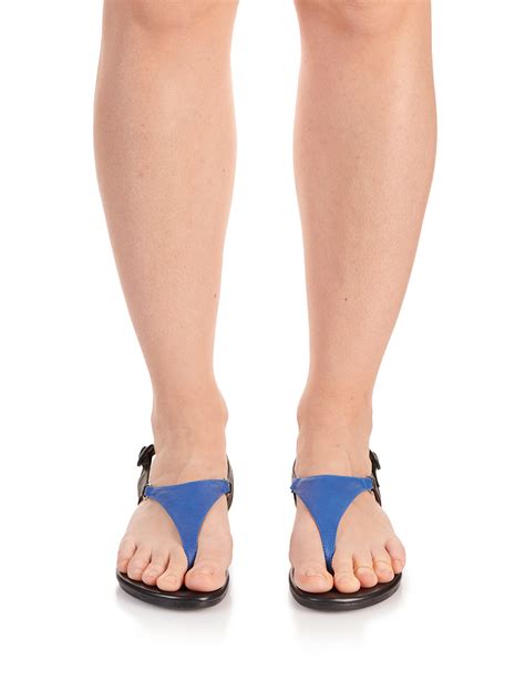 Flat Flip Flops Sandals In Blue And Black Leather Save The Queen