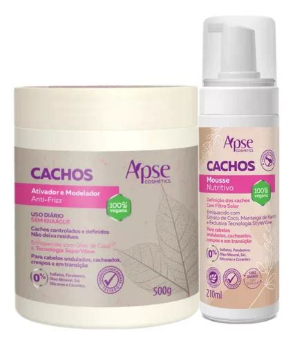 Kit Mousse E Ativador Modelador Anti frizz Apse Cachos Frete grátis