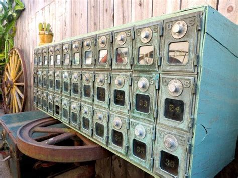 Vintage Post Office Box Mail Sorter Cabinet W Brass Verdigris Etsy Vintage Mailbox Retro