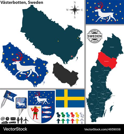 Map Of Vasterbotten Royalty Free Vector Image Vectorstock