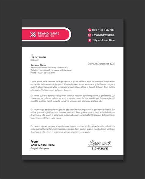 Premium Vector Letterhead Template Design Premium Vector