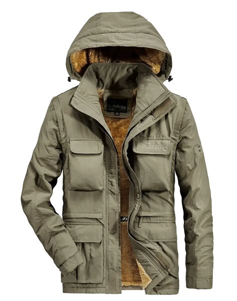 Mens Cargo Jacket Warm Coats Fleece Lined Jackets Removable Temu