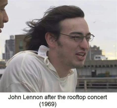 ! John Lennon after the rooftop concert (1969) - )