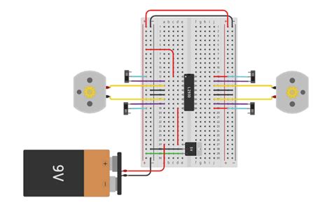 Circuit Design L293d H Bridge Tinkercad