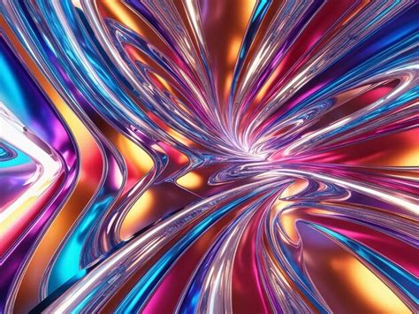 Holo Background With Colorful D Shapes Premium Ai Generated Image