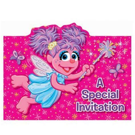 Abby Cadabby Invitations W Envelope Sesame Street Birthday Party