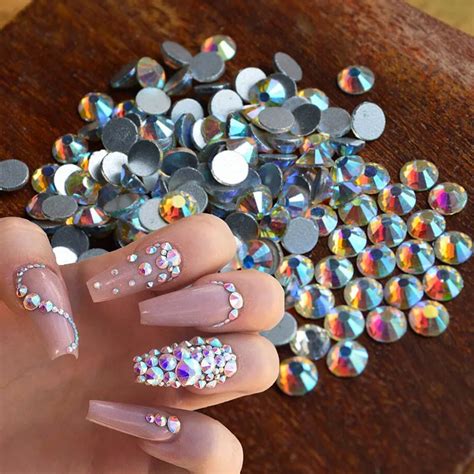 Aliexpress Buy Pcs Set Ab Nail Rhinestones Flat Back Crystal